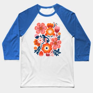 Floral Fantasy T-shirt - Abstract Blossom Design - Modern Women's Top Baseball T-Shirt